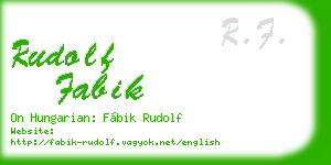 rudolf fabik business card
